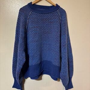 Free People We The Free As If Blue Pull Over Sweater Size Women’s XL